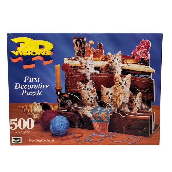 3D Visions 500 Pieces Cats Jigsaw Puzzle The First Decorative Puzzle New Sealed - Picture 1 of 5